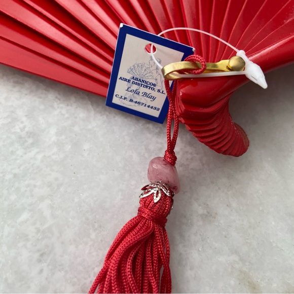 Embroidered Sequins Fabric Handheld Folding Fan for Women Girls Flamenco Dancer - Picture 9 of 9